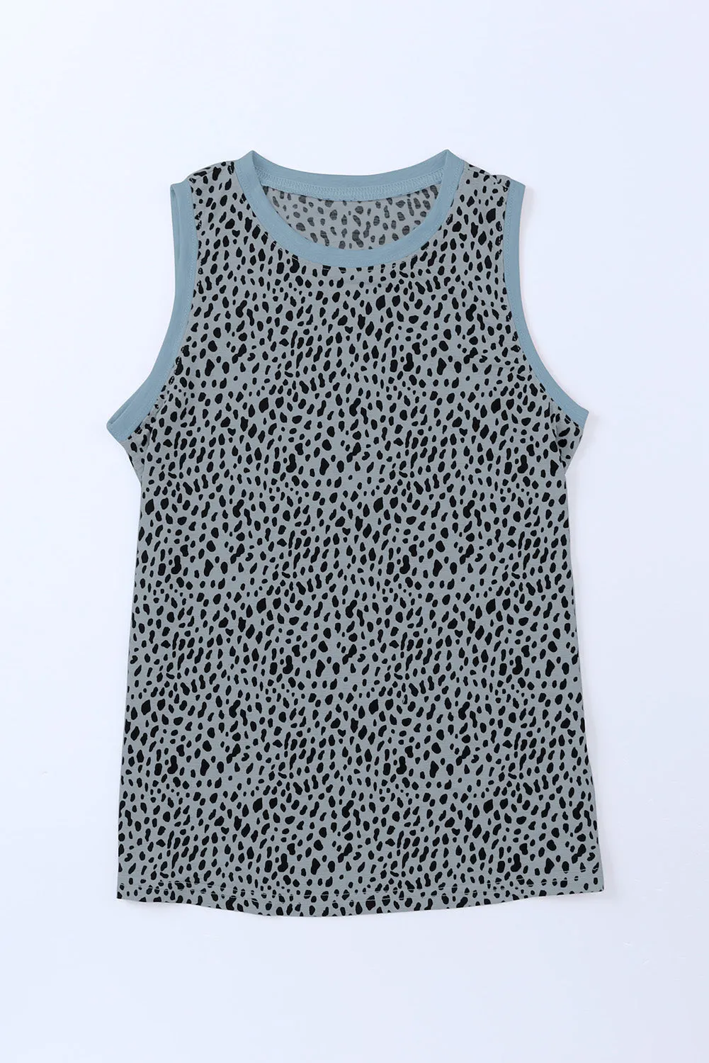 Women's Crew Neck Sleeveless Clothing Polka Dots Tops Shirts Loose Fit Basic Tank Tops