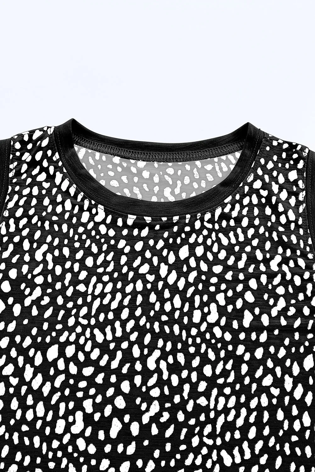 Women's Crew Neck Sleeveless Clothing Polka Dots Tops Shirts Loose Fit Basic Tank Tops