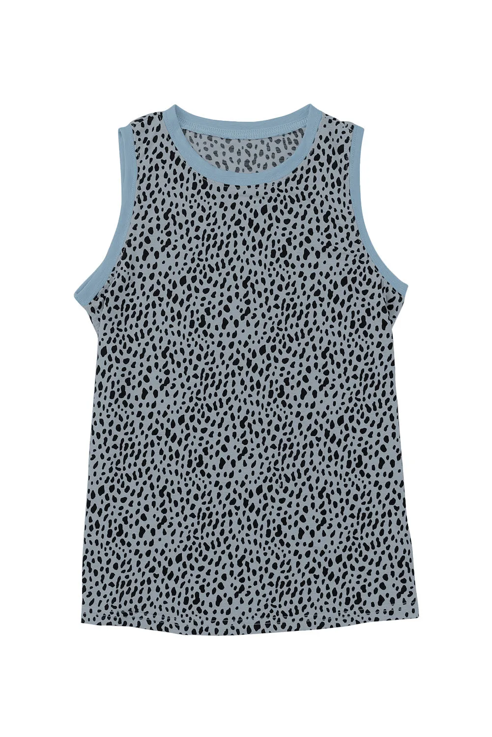 Women's Crew Neck Sleeveless Clothing Polka Dots Tops Shirts Loose Fit Basic Tank Tops