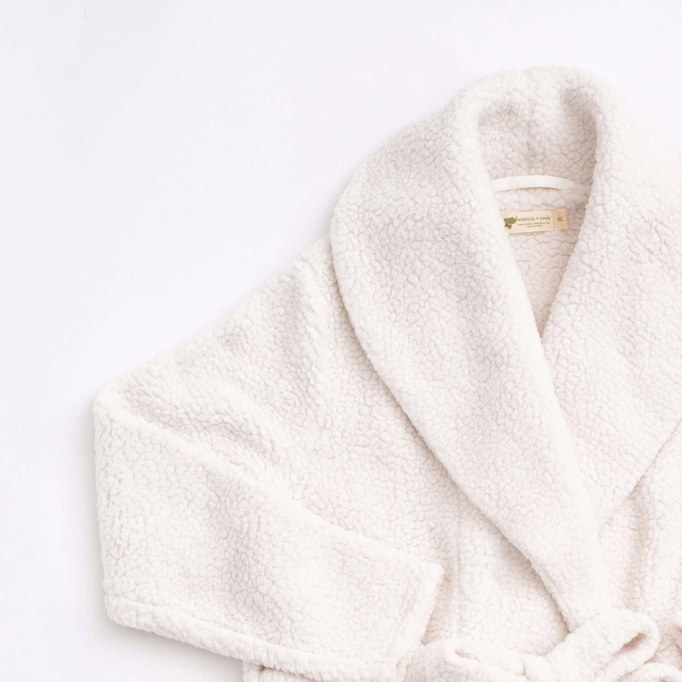 Women's Sherpa Robe Jacket_Cream