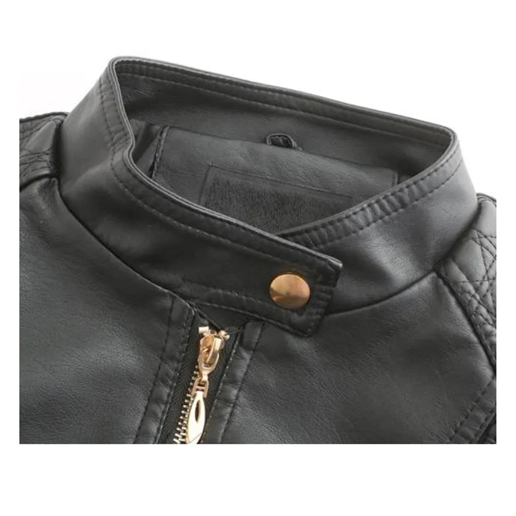 Womens Soft Quilted Vegan Leather Jacket