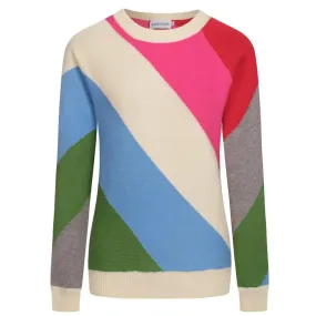 Women's striped multicolor knit sweater