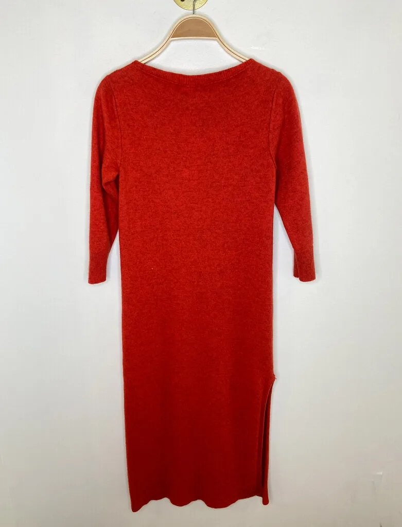 Wool/Yak 3/4 Sleeve Midi Sweater Dress (AS IS, small flaw in seam)