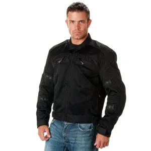 Xelement CF380 Men's 'Devious' Black Mesh Jacket with CE X-Armor Protection