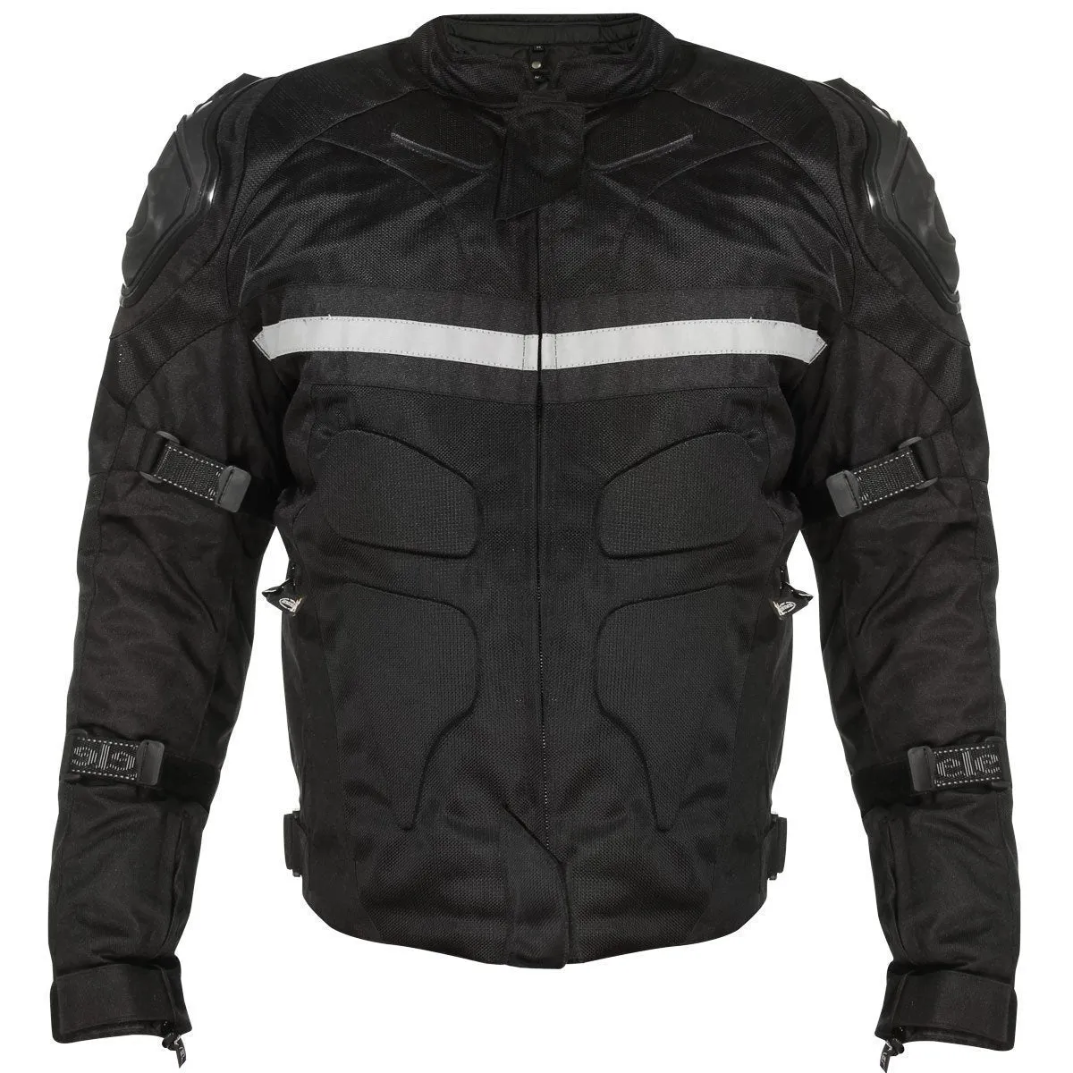 Xelement CF751 Men's Roll Out Black Tri-Tex Motorcycle Protective Riders Jacket w/ CE Armor Protection