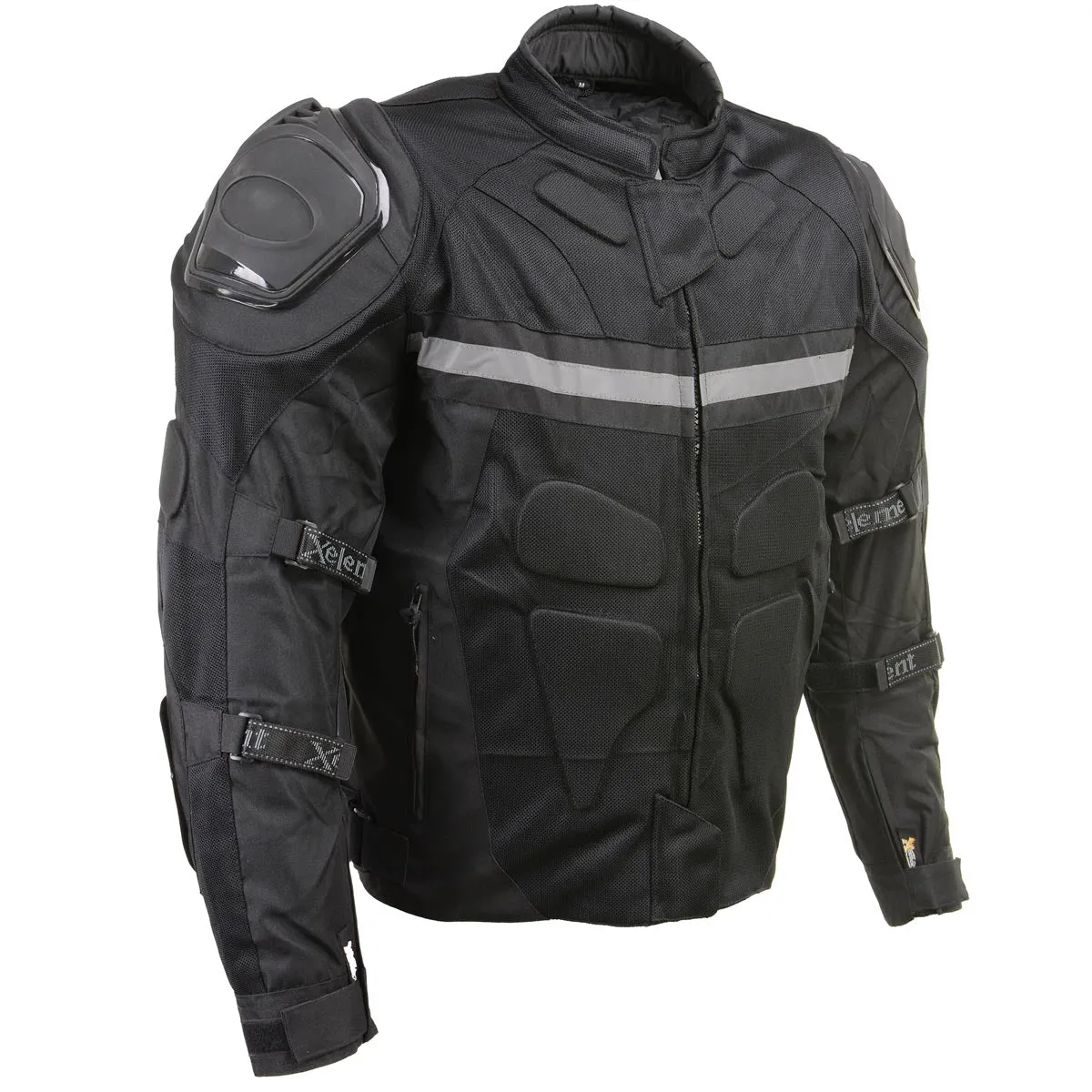 Xelement CF751 Men's Roll Out Black Tri-Tex Motorcycle Protective