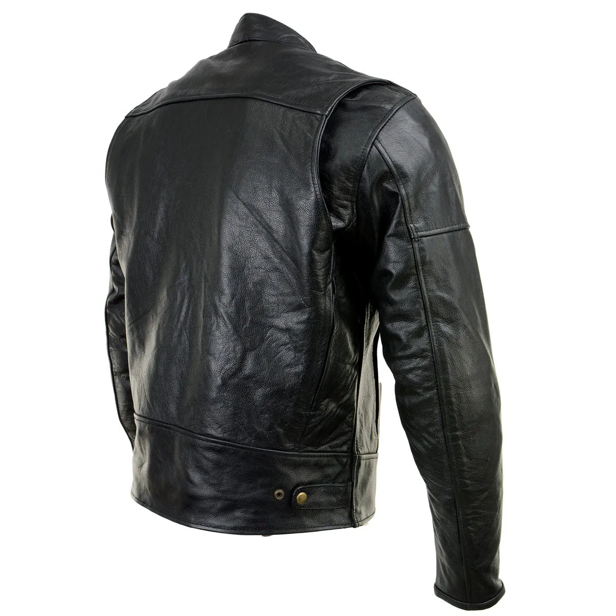 Xelement XSPR105 Men's 'The Racer' Black Leather Armored and Vented