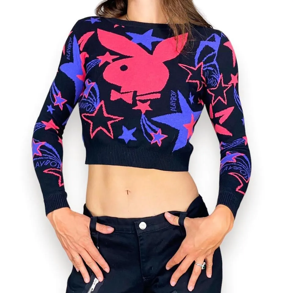 Y2K Playboy Shooting Star Sweater (XS/S)