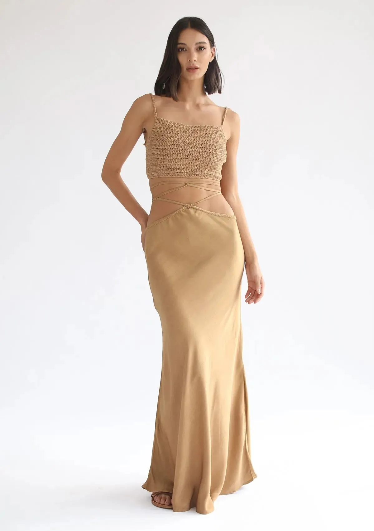 YARA MAXI SKIRT - GOLDEN TAN