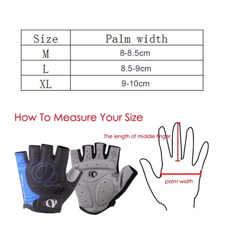 YIZIMI Anti-shock Half-finger Gloves Cycling Silicone Short Finger Gloves, Size: XL(Black Blue)