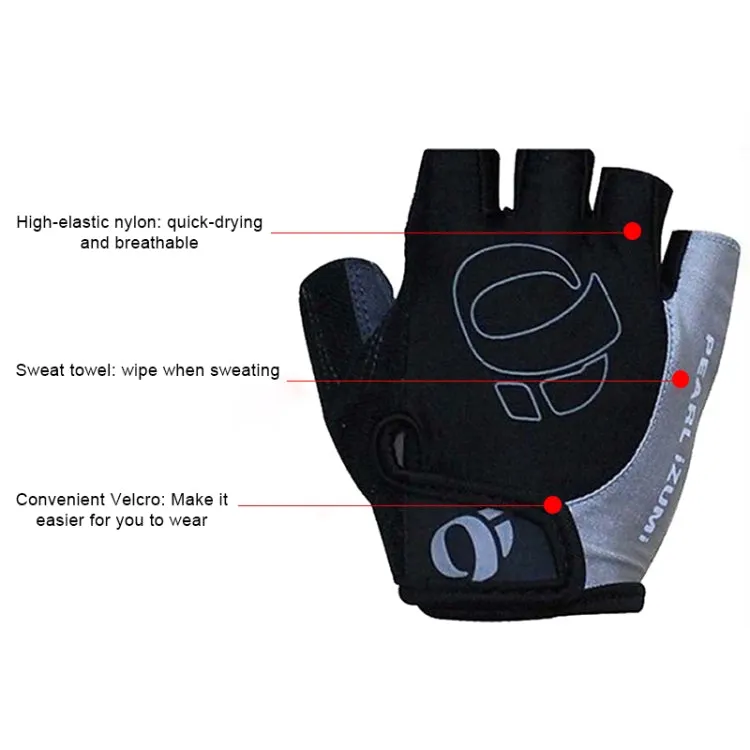 YIZIMI Anti-shock Half-finger Gloves Cycling Silicone Short Finger Gloves, Size: XL(Black Blue)