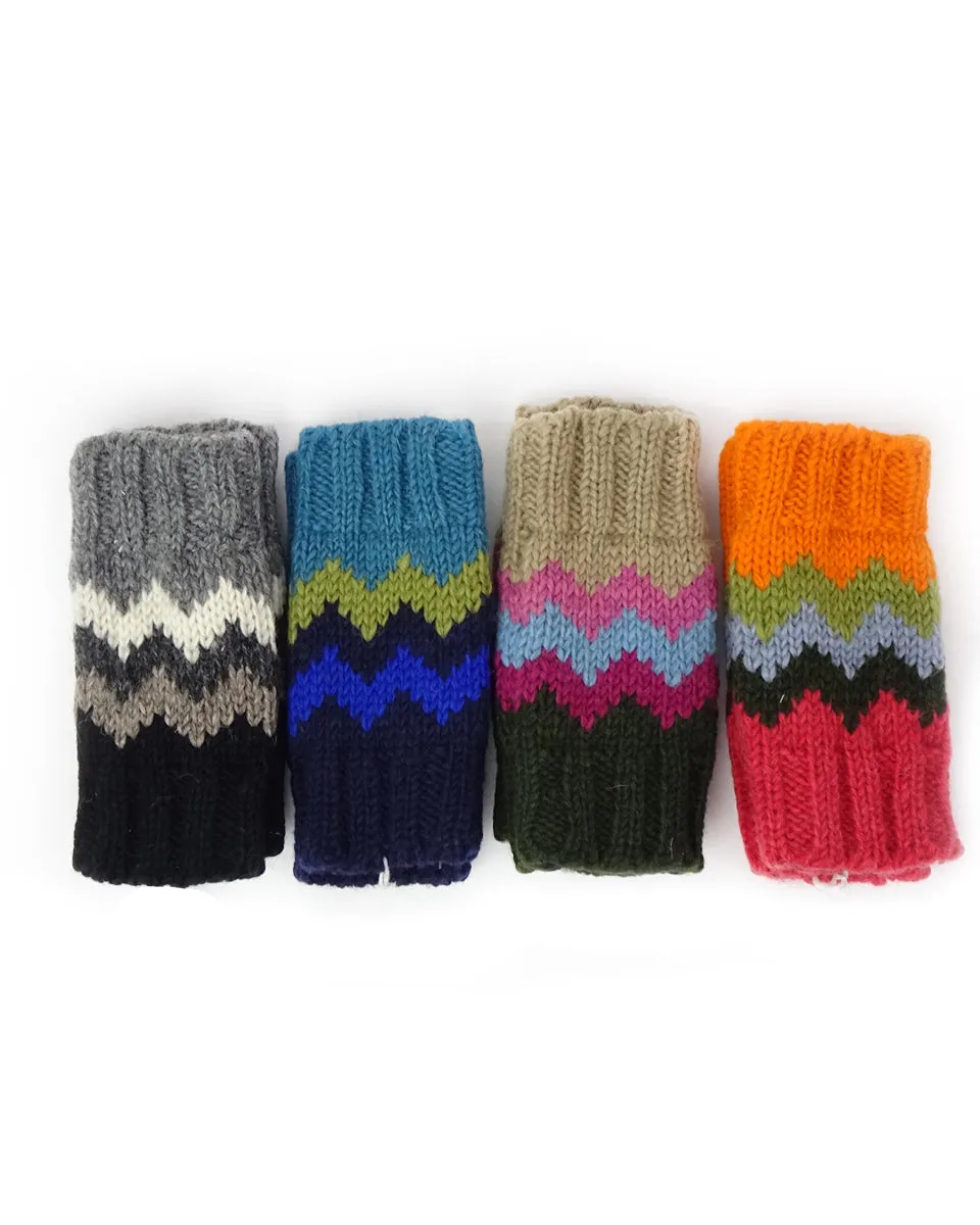 Zig Zag Fingerless Gloves